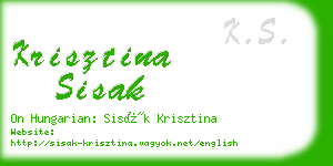 krisztina sisak business card